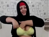 Boob dance by UAE milf ummu jameel seducing young boy on webcam